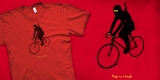 Ninja on a bicycle.